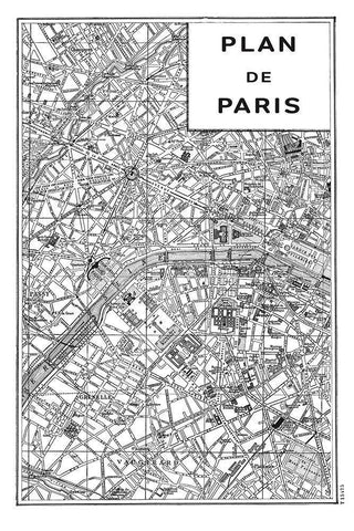 Inverted Paris Map White Modern Wood Framed Art Print with Double Matting by Schlabach, Sue