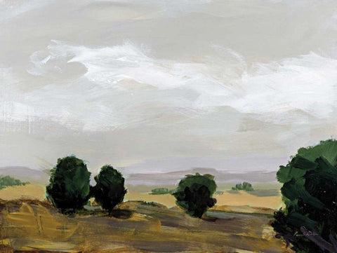 Autumn Fields Black Ornate Wood Framed Art Print with Double Matting by Munger, Pamela