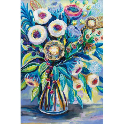 Bountiful Bouquet Gold Ornate Wood Framed Art Print with Double Matting by Vertentes, Jeanette