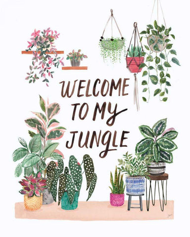 Jungle Home II Black Ornate Wood Framed Art Print with Double Matting by Panganiban, Karyn