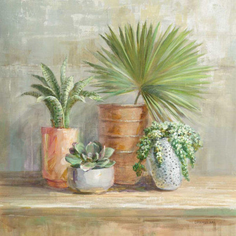 Indoor Garden Black Ornate Wood Framed Art Print with Double Matting by Nai, Danhui