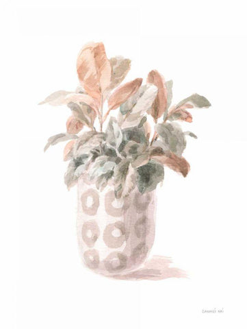 Modern Flora II White Modern Wood Framed Art Print with Double Matting by Nai, Danhui