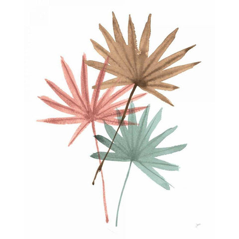 Fan Leaves White Modern Wood Framed Art Print by Panganiban, Karyn