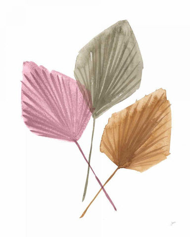 Fan Palms White Modern Wood Framed Art Print with Double Matting by Panganiban, Karyn