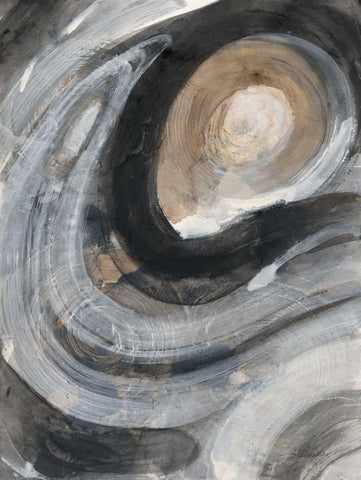 Pearl I White Modern Wood Framed Art Print with Double Matting by Hristova, Albena