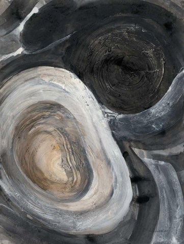 Pearl II White Modern Wood Framed Art Print with Double Matting by Hristova, Albena