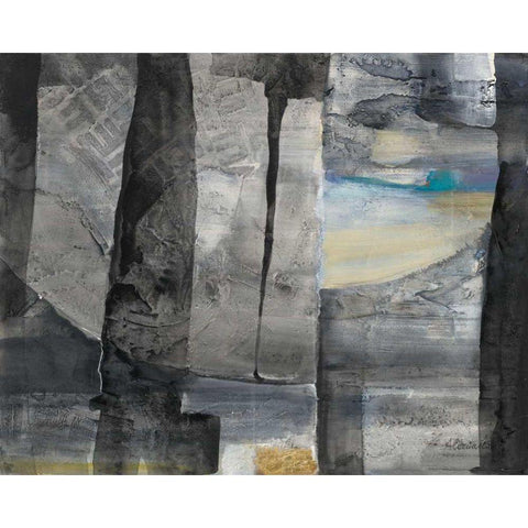 Cracks in the Wall Black Modern Wood Framed Art Print with Double Matting by Hristova, Albena