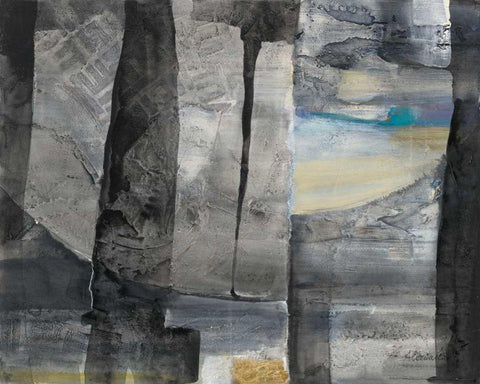 Cracks in the Wall Black Ornate Wood Framed Art Print with Double Matting by Hristova, Albena