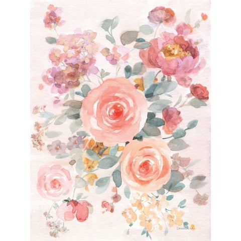 September Blooming I White Modern Wood Framed Art Print by Nai, Danhui