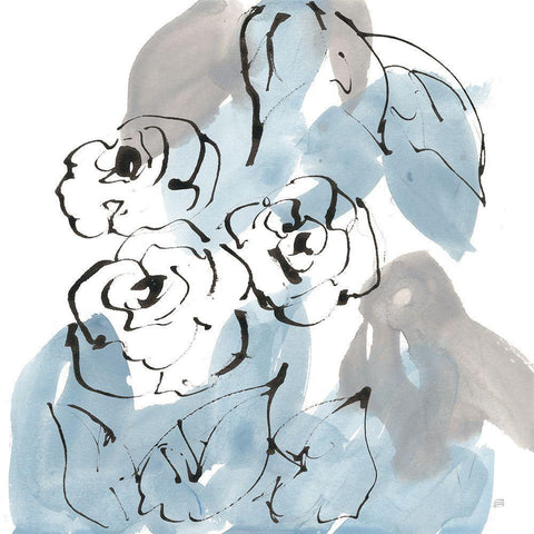 Blue Neutrals II Black Modern Wood Framed Art Print by Paschke, Chris