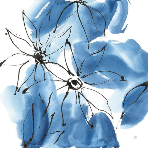 Indigo Neutrals II White Modern Wood Framed Art Print by Paschke, Chris