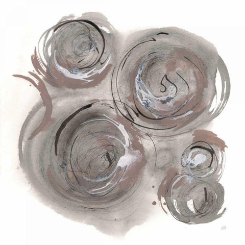 In the Circle I Black Modern Wood Framed Art Print with Double Matting by Paschke, Chris