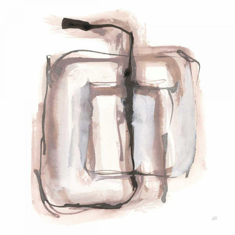 Lost in Squares II Black Ornate Wood Framed Art Print with Double Matting by Paschke, Chris