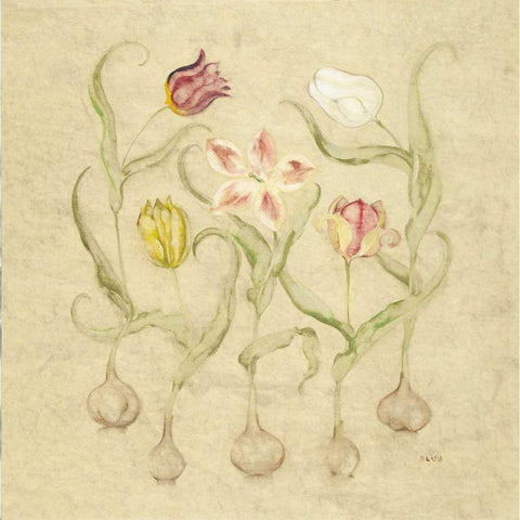 Dancing Bulbs II Gold Ornate Wood Framed Art Print with Double Matting by Blum, Cheri