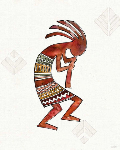 Southwest Flair II White Modern Wood Framed Art Print with Double Matting by Tavoletti, Anne