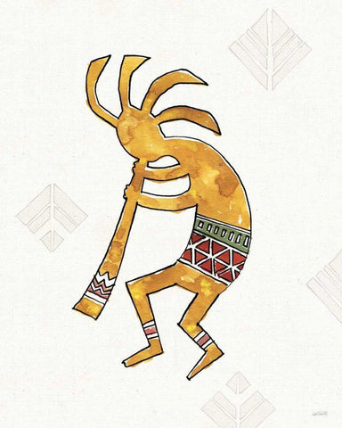 Southwest Flair III White Modern Wood Framed Art Print with Double Matting by Tavoletti, Anne