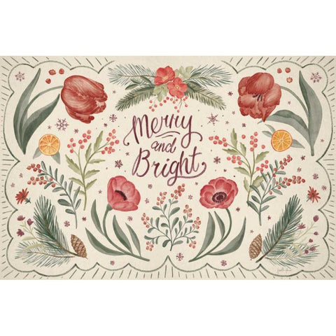 Winter Blooms I Black Modern Wood Framed Art Print with Double Matting by Penner, Janelle