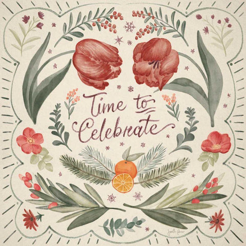 Winter Blooms III Black Ornate Wood Framed Art Print with Double Matting by Penner, Janelle