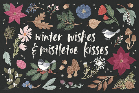 Winter Spirit I Dark Black Ornate Wood Framed Art Print with Double Matting by Marshall, Laura