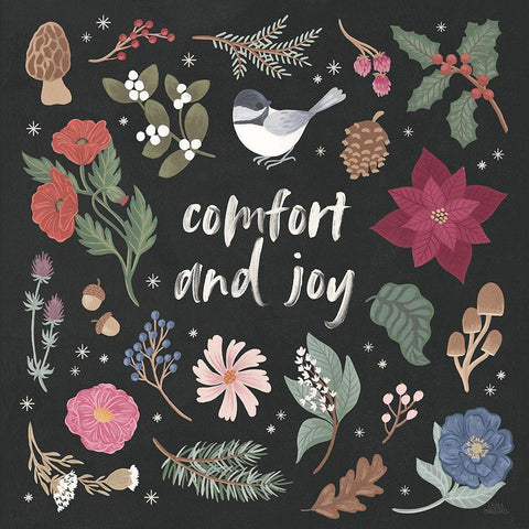 Winter Spirit II Dark Black Modern Wood Framed Art Print with Double Matting by Marshall, Laura