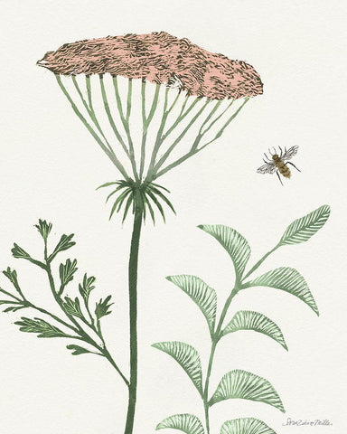 Springtime III Warm Black Ornate Wood Framed Art Print with Double Matting by Miller, Sara Zieve