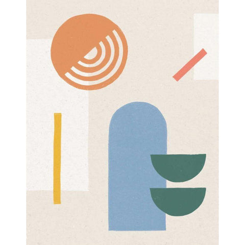 Shapely I White Modern Wood Framed Art Print by Hershey, Moira