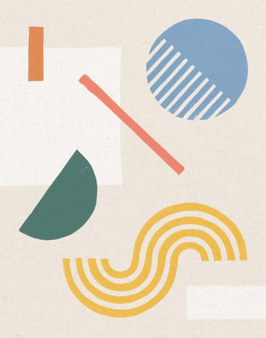 Shapely II White Modern Wood Framed Art Print with Double Matting by Hershey, Moira