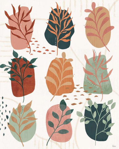 Abstract Blossom VIII Black Ornate Wood Framed Art Print with Double Matting by Charron, Veronique