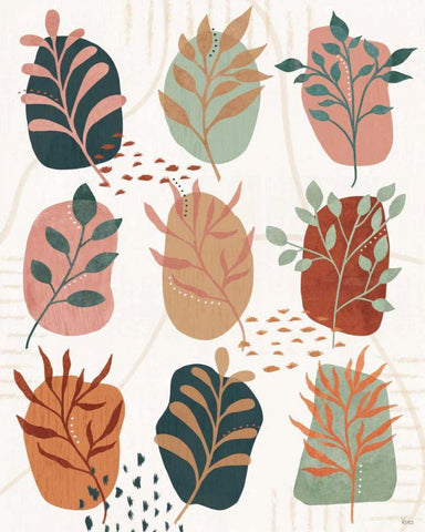 Abstract Blossom IX White Modern Wood Framed Art Print with Double Matting by Charron, Veronique