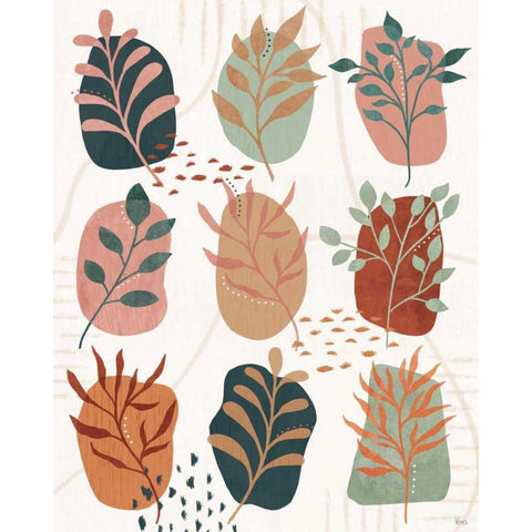 Abstract Blossom IX Gold Ornate Wood Framed Art Print with Double Matting by Charron, Veronique