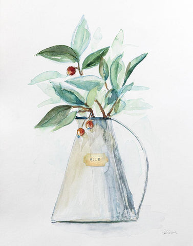 Market Greenery Black Ornate Wood Framed Art Print with Double Matting by Schlabach, Sue