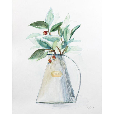 Market Greenery White Modern Wood Framed Art Print by Schlabach, Sue