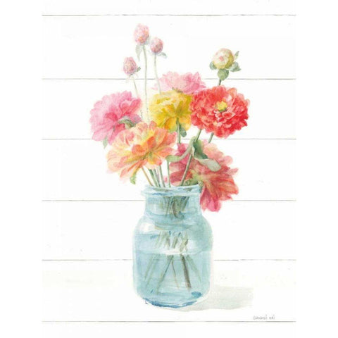 Homegrown Summer III Black Modern Wood Framed Art Print with Double Matting by Nai, Danhui