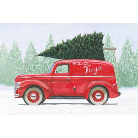 Christmas Farm II Black Modern Wood Framed Art Print with Double Matting by Wiens, James