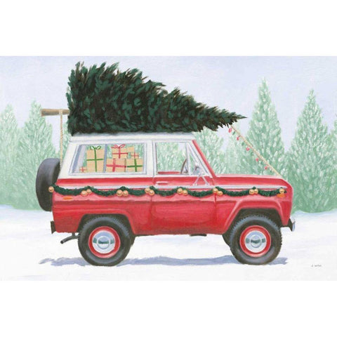 Christmas Farm III Gold Ornate Wood Framed Art Print with Double Matting by Wiens, James