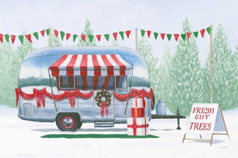 Christmas Farm IV Black Ornate Wood Framed Art Print with Double Matting by Wiens, James