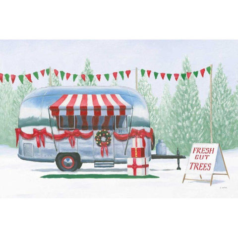 Christmas Farm IV Gold Ornate Wood Framed Art Print with Double Matting by Wiens, James