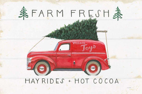 Christmas Farm VI White Modern Wood Framed Art Print with Double Matting by Wiens, James