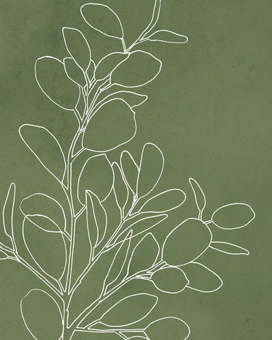 Eucalyptus I on Green Black Ornate Wood Framed Art Print with Double Matting by Panganiban, Karyn