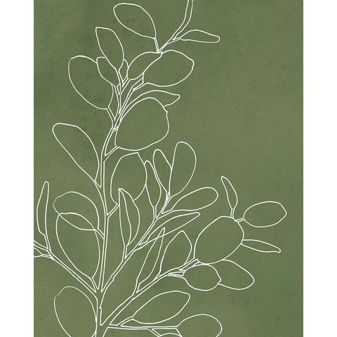 Eucalyptus I on Green Black Modern Wood Framed Art Print by Panganiban, Karyn