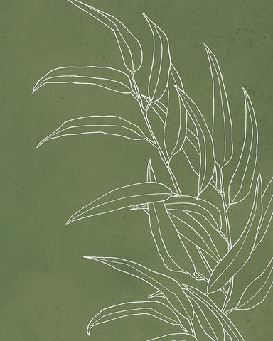 Eucalyptus II on Green Black Ornate Wood Framed Art Print with Double Matting by Panganiban, Karyn