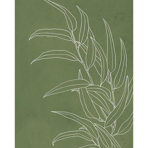 Eucalyptus II on Green Gold Ornate Wood Framed Art Print with Double Matting by Panganiban, Karyn