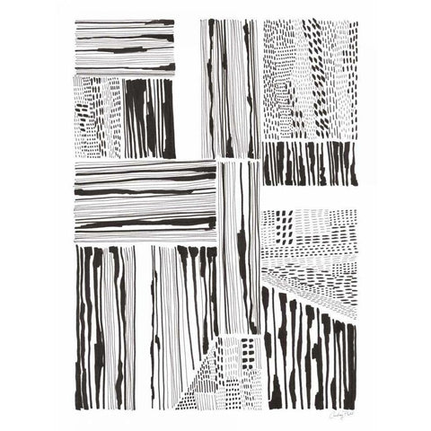 Lined Up I Black Modern Wood Framed Art Print with Double Matting by Prahl, Courtney