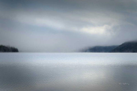 Lake Reflection Idaho White Modern Wood Framed Art Print with Double Matting by Majchrowicz, Alan