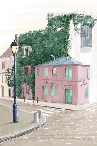 Montmartre Paris White Modern Wood Framed Art Print with Double Matting by Escalante, Omar