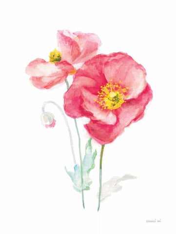 Color of Spring III White Modern Wood Framed Art Print with Double Matting by Nai, Danhui