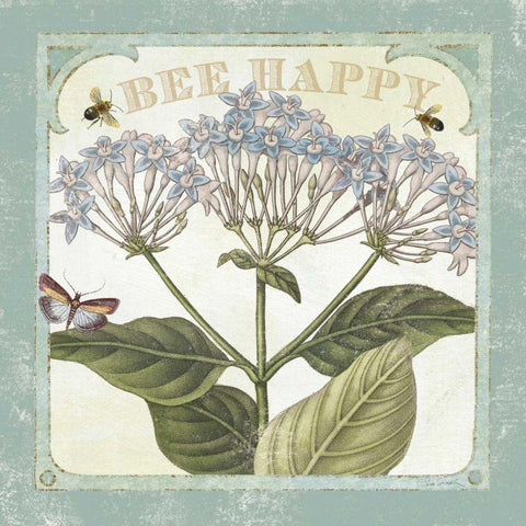 Parisian Flowers I Bees Gold Ornate Wood Framed Art Print with Double Matting by Schlabach, Sue