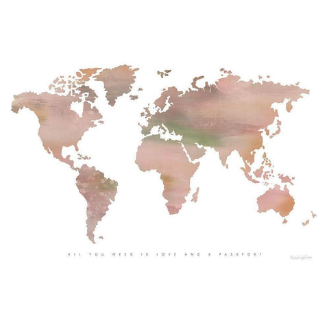 Passport to the World Gold Ornate Wood Framed Art Print with Double Matting by Charro, Mercedes Lopez