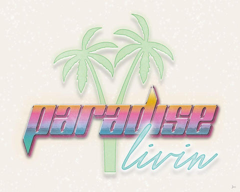 Paradise Livin I White Modern Wood Framed Art Print with Double Matting by Aiken, Jess