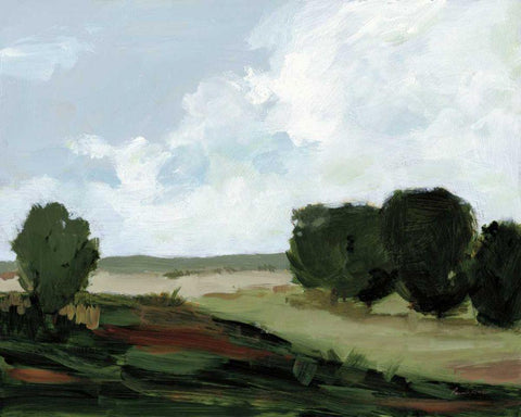 Green Grove White Modern Wood Framed Art Print with Double Matting by Munger, Pamela